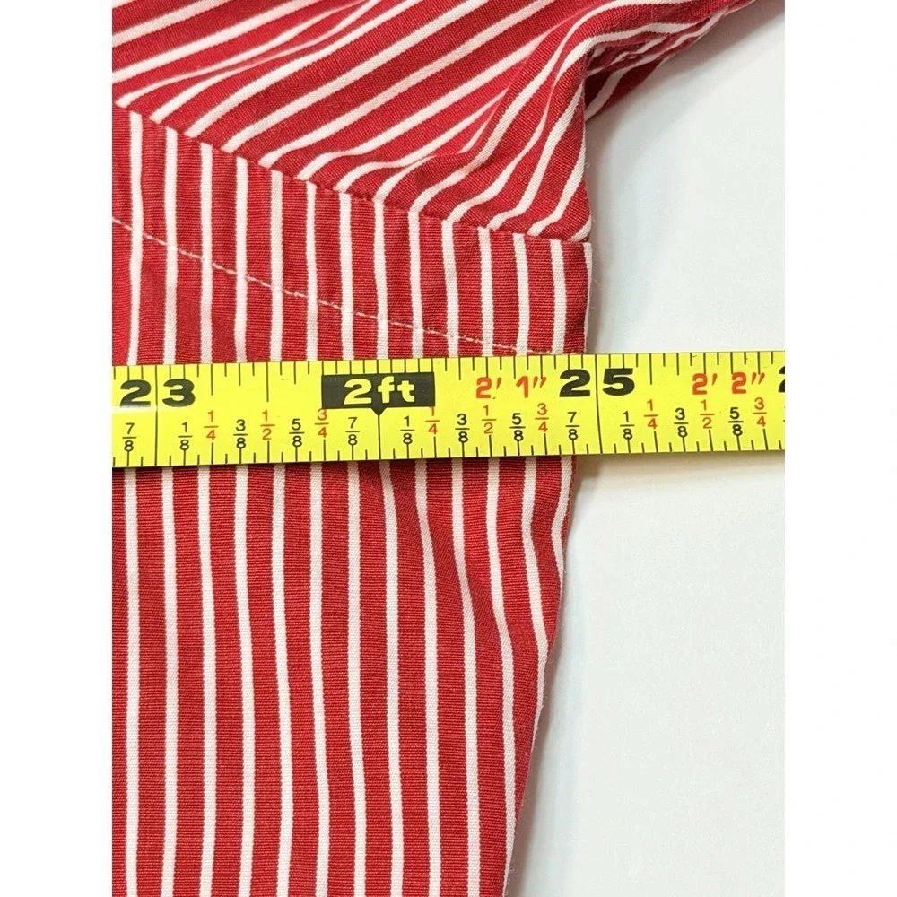 Polo‎ Ralph Lauren Regent Classic Fit Red White Stripe Button Shirt Large